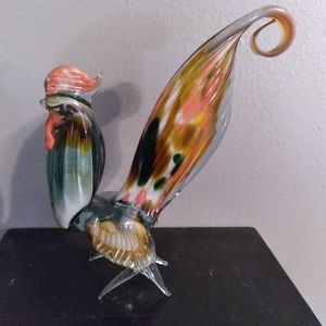Vintage Hand Blown Murano Glass Rooster